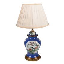 19th Century Chinese Famille Verte porcelain vase / lamp